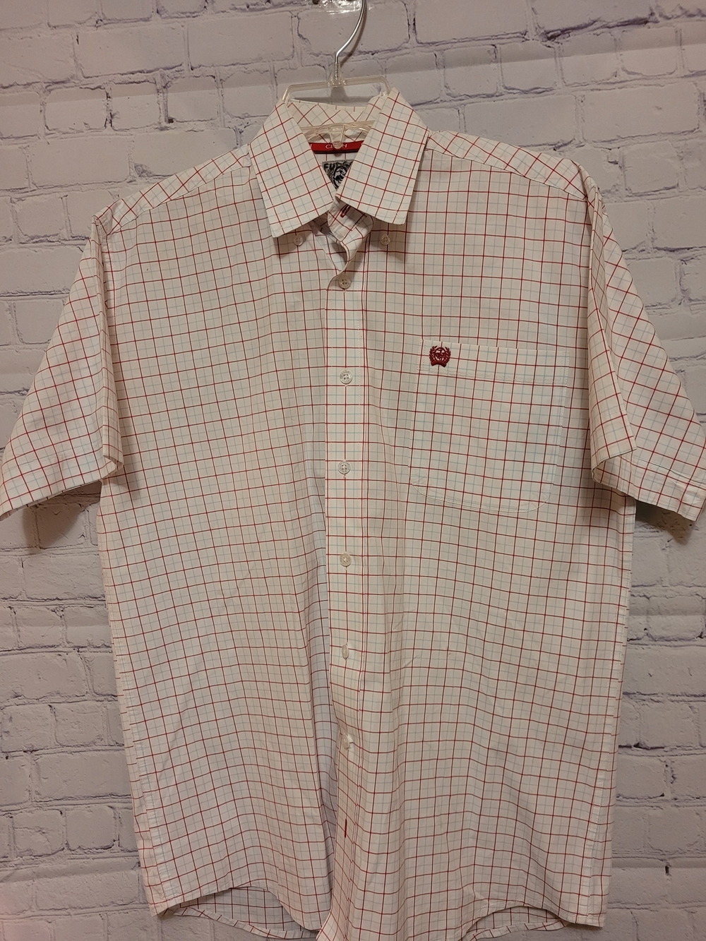 Cinch Wester Shirt Adult XS Cotton Red White Blue Checkered Shirt